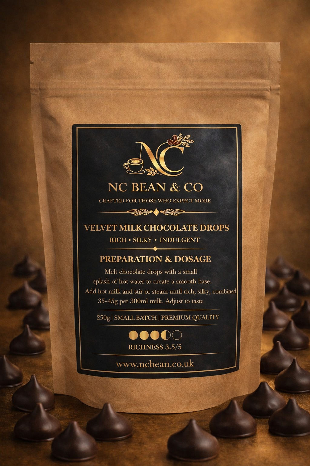 VELVET MILK CHOCOLATE DROPS
